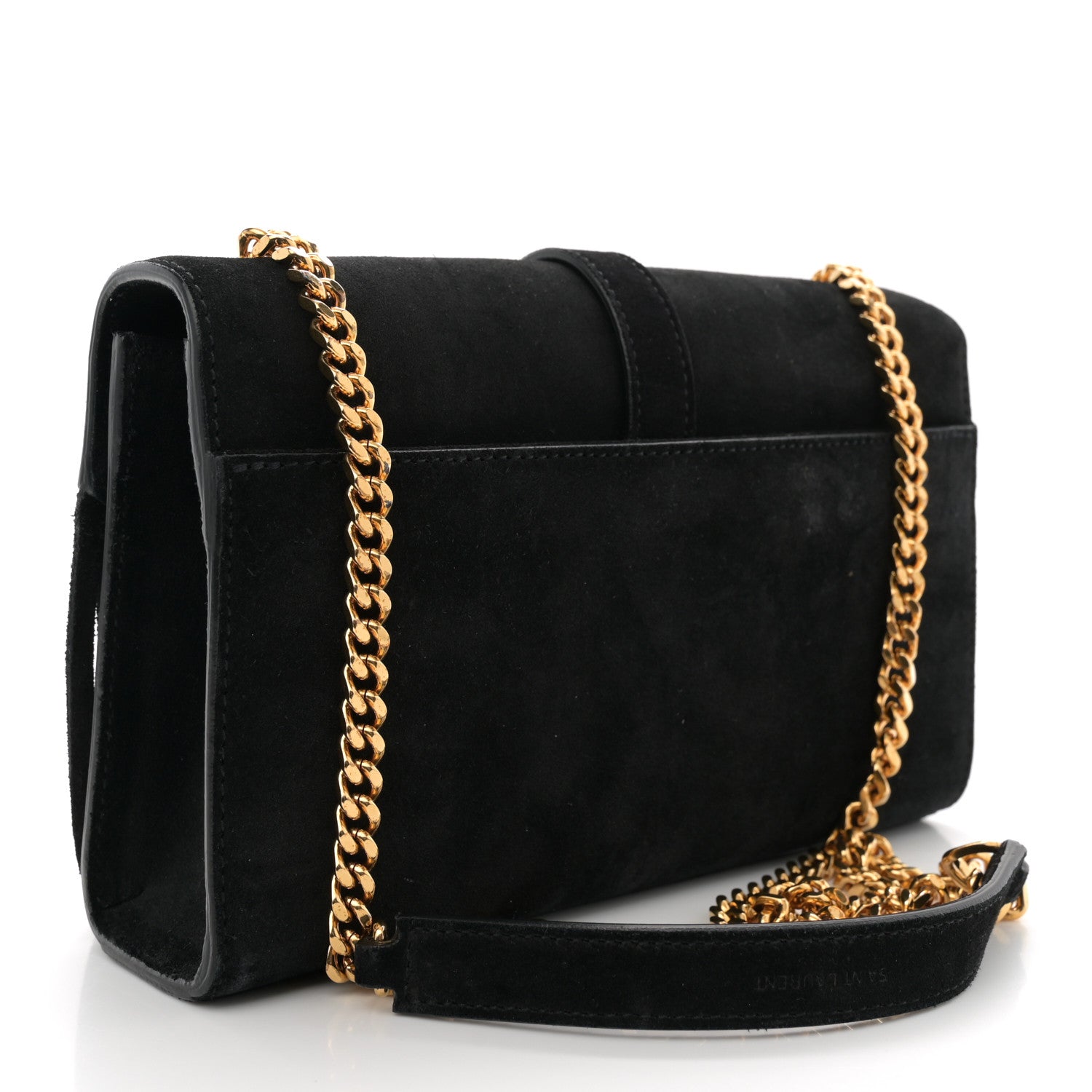Saint Laurent Suede Fringe Small Monogram Satchel Black 3 of 11