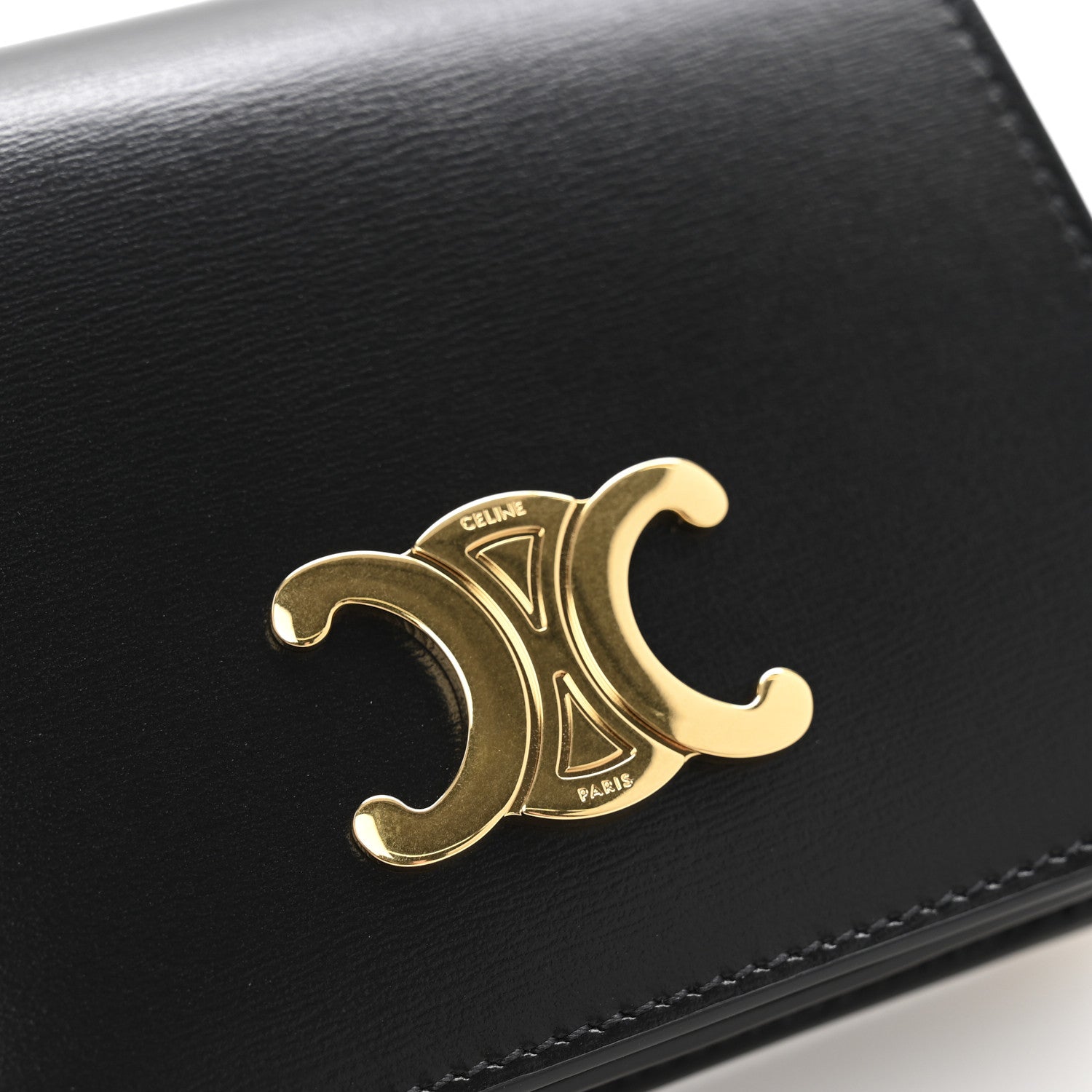 Celine Shiny Calfskin Small Triomphe Wallet Black 8 of 8
