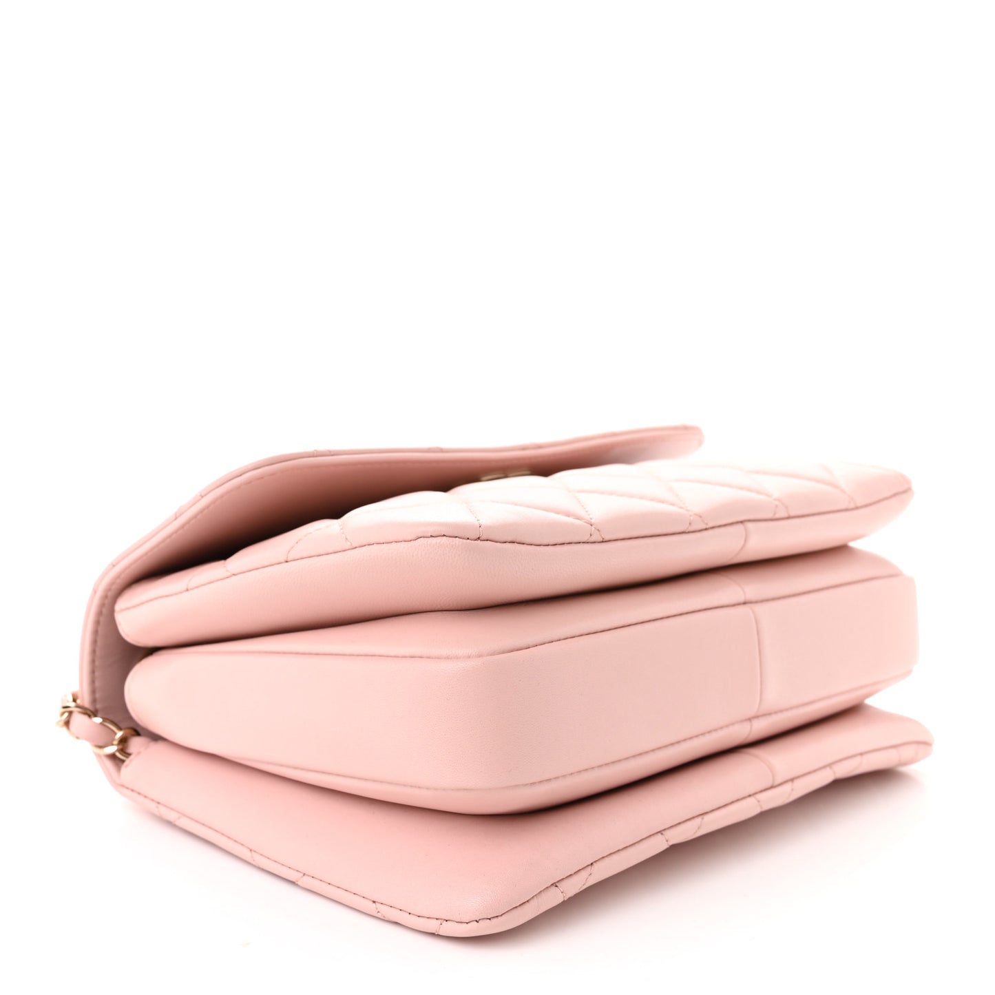 Lambskin Quilted Small Trendy Chain CC Flap Dual Handle Bag Light Pink