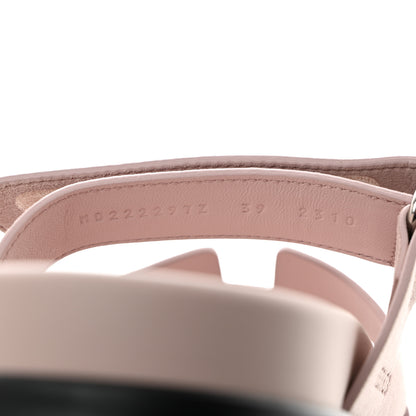 Hermes Suede Goatskin Womens Chypre Sandals 39 Rose Porcelaine 7 of 9