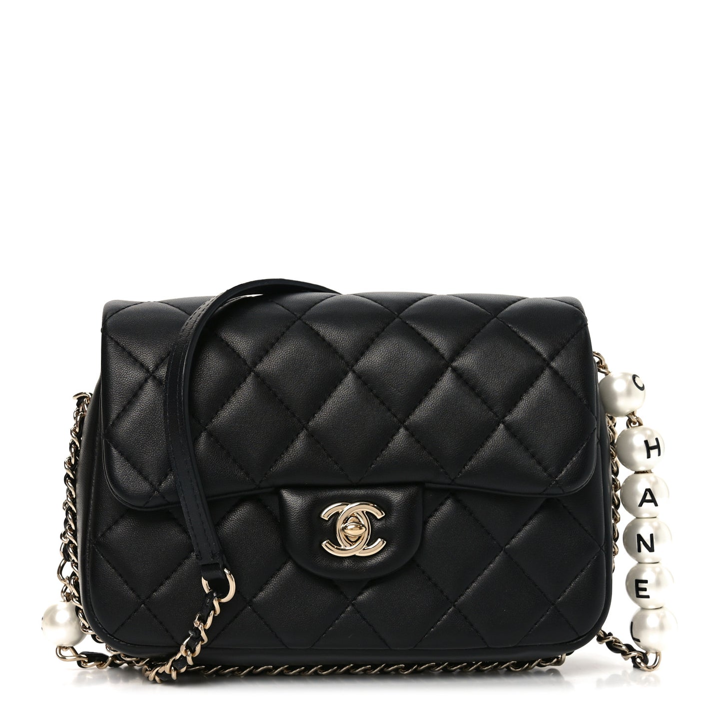 Lambskin Quilted Small My Precious Flap Black