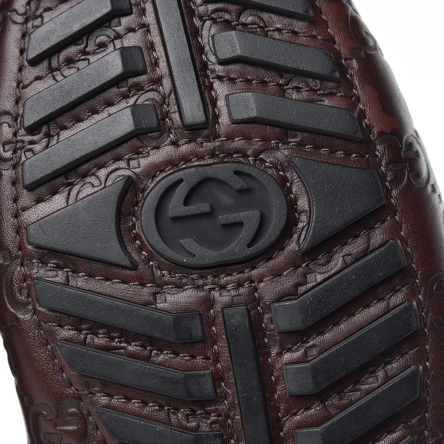 Gucci Guccissima Mens Penny Driver Loafers 9 Chocolate 8 of 12