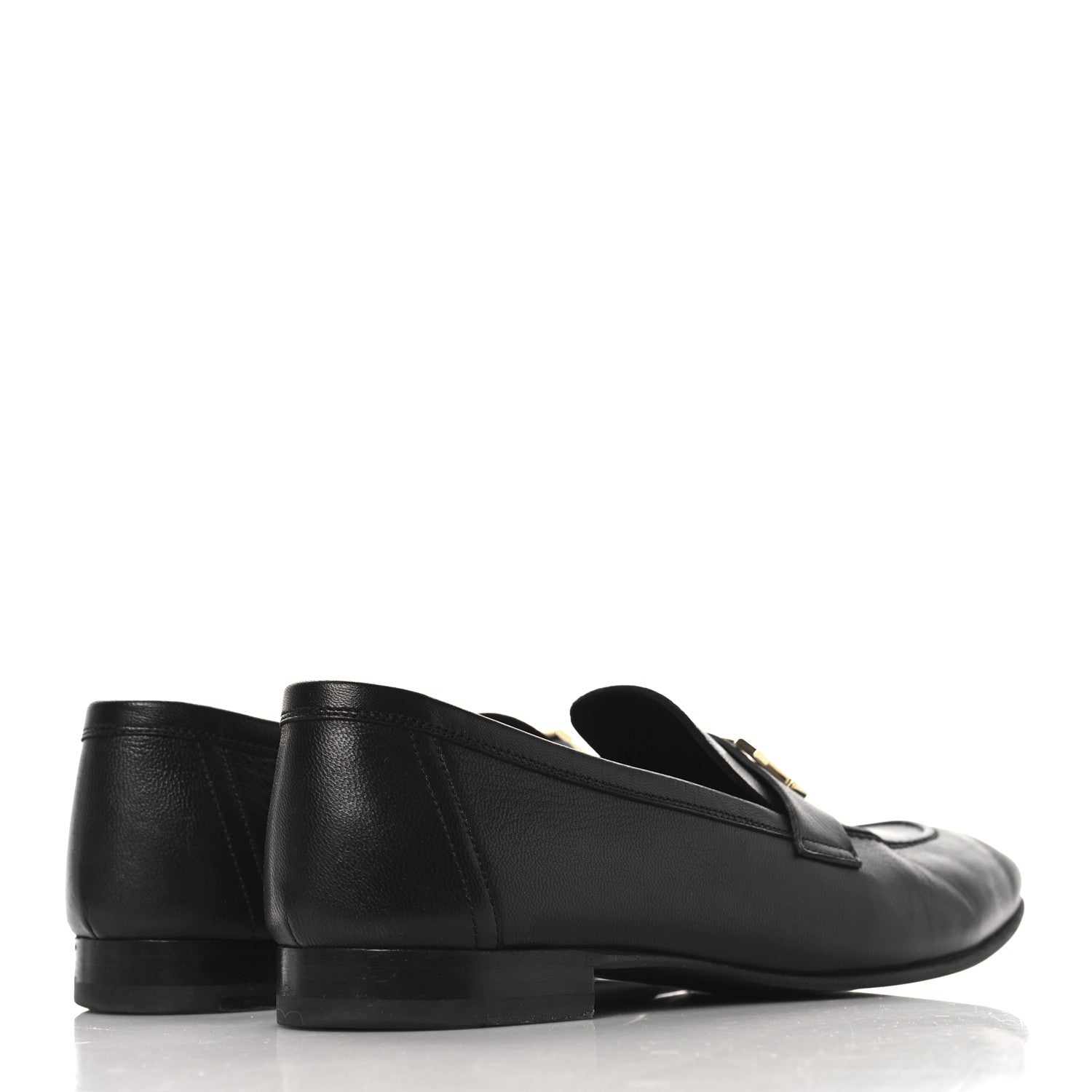 Hermes Goatskin Womens Paris Loafers 39 Black 5 of 9