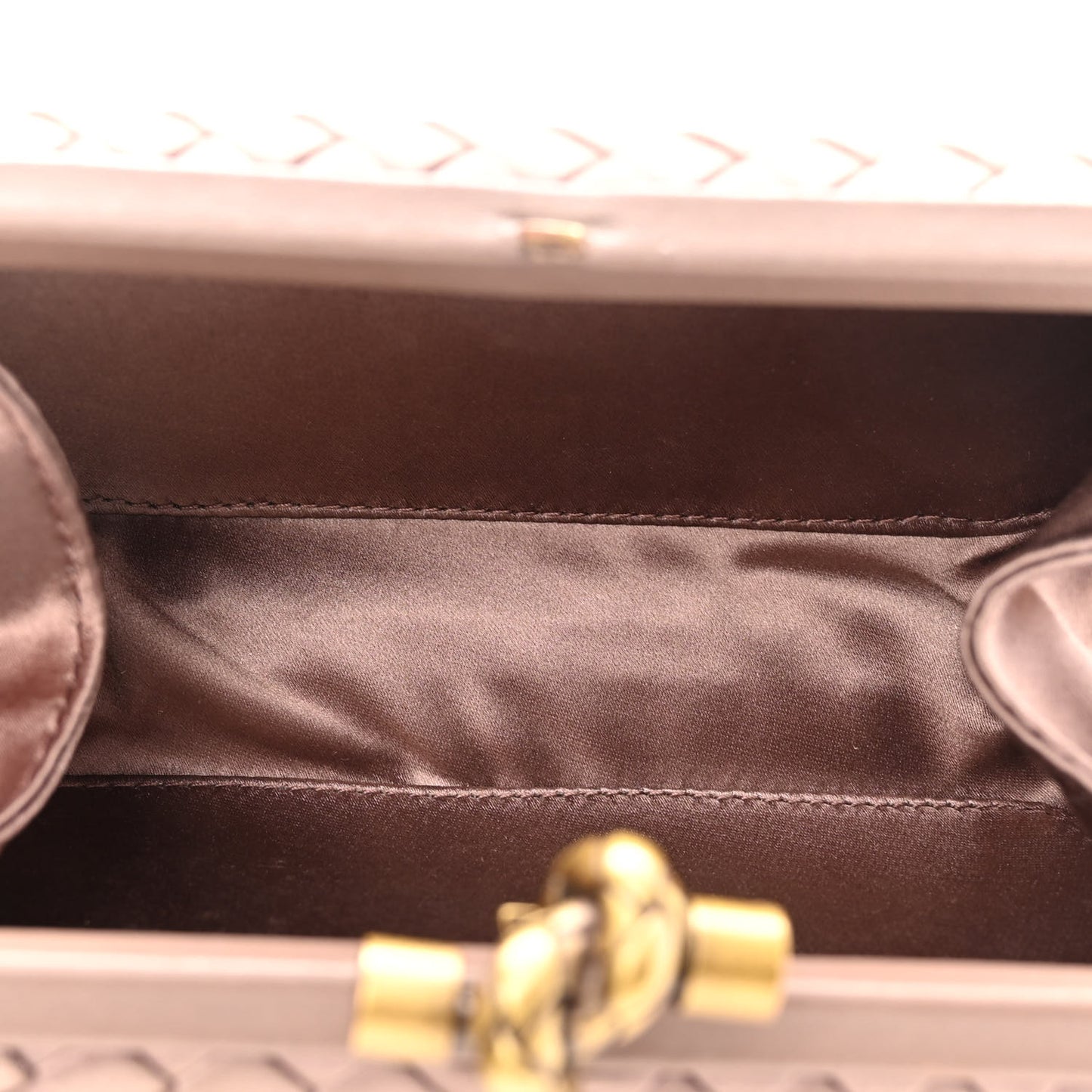 Satin Intrecciato Knot Clutch Nude