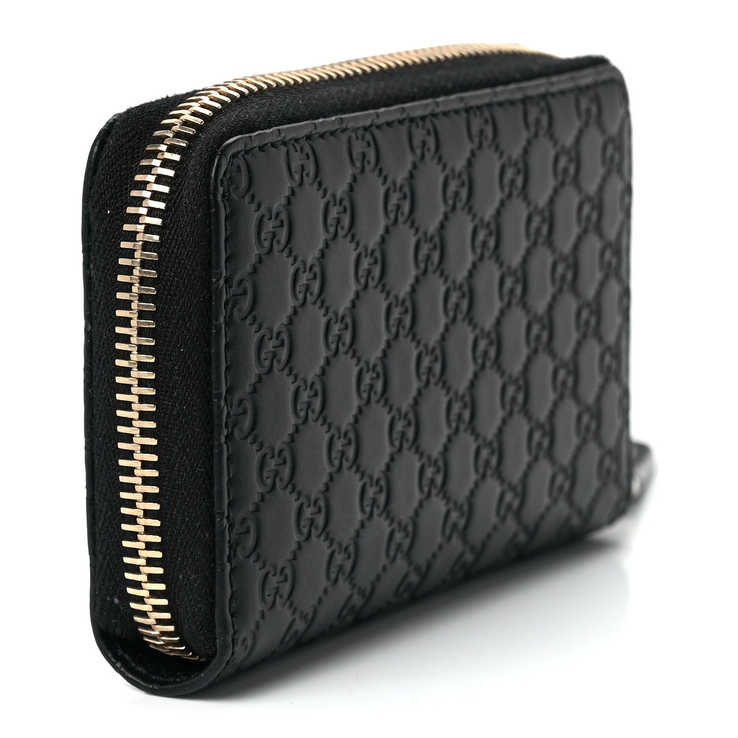 Microguccissima Zip Around Card Case Black