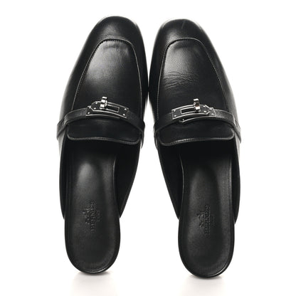 Hermes Goatskin Oz Mules 40 Black 2 of 11