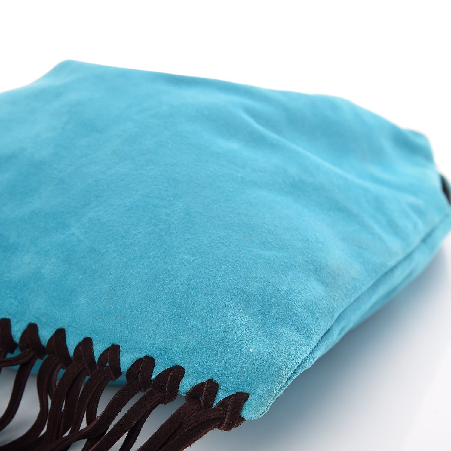 Valentino Garavani Suede Fringe Crystal Snake Ring Evening Bag Turquoise 9 of 11