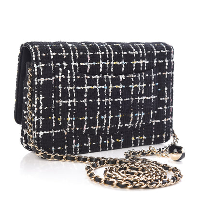 Chanel Tweed Wallet On Chain WOC Black 3 of 10