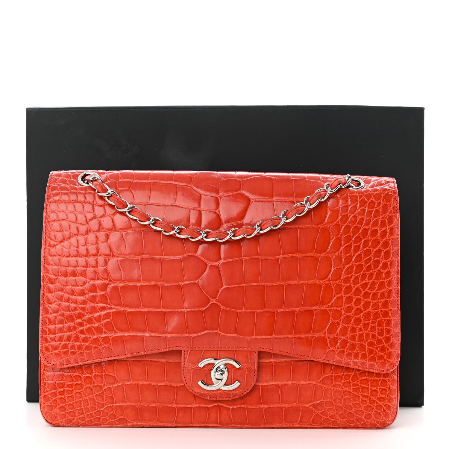 Chanel Alligator Maxi Double Flap Red 14 of 14