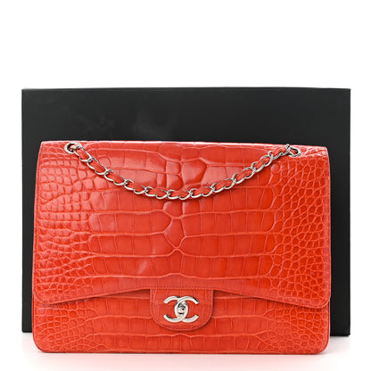 Chanel Alligator Maxi Double Flap Red 14 of 14