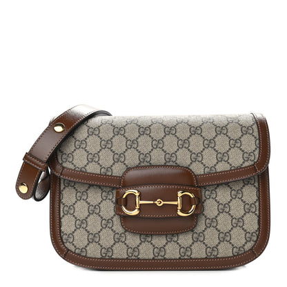 Gucci GG Supreme Monogram Horsebit 1955 Shoulder Bag Beige Brown Sugar 1 of 9