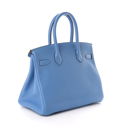 Hermes Taurillon Clemence Birkin 30 Bleu Paradis 2 of 7