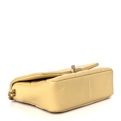 Chanel Shiny Caviar Quilted Small Chain Melody Flap Yellow 4 of 10