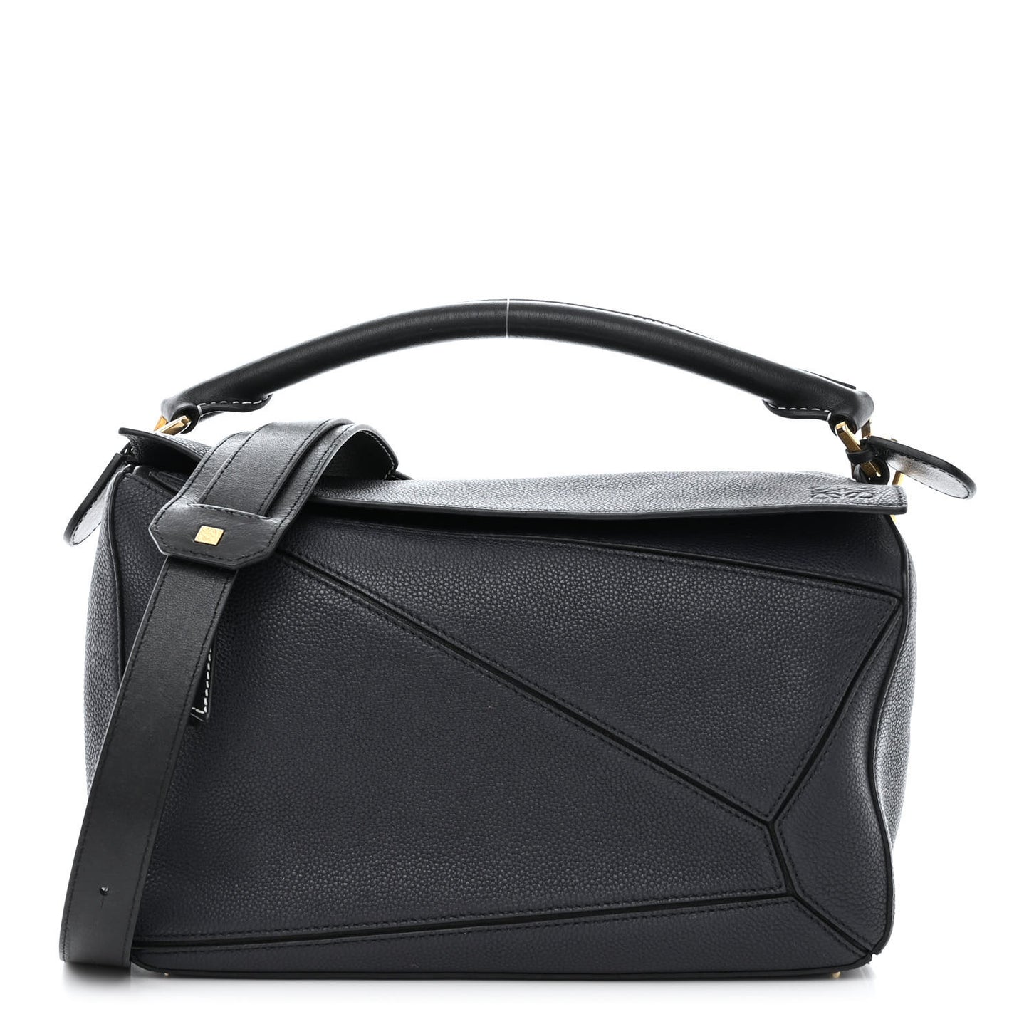 Calfskin Medium Puzzle Bag Midnight Blue Black