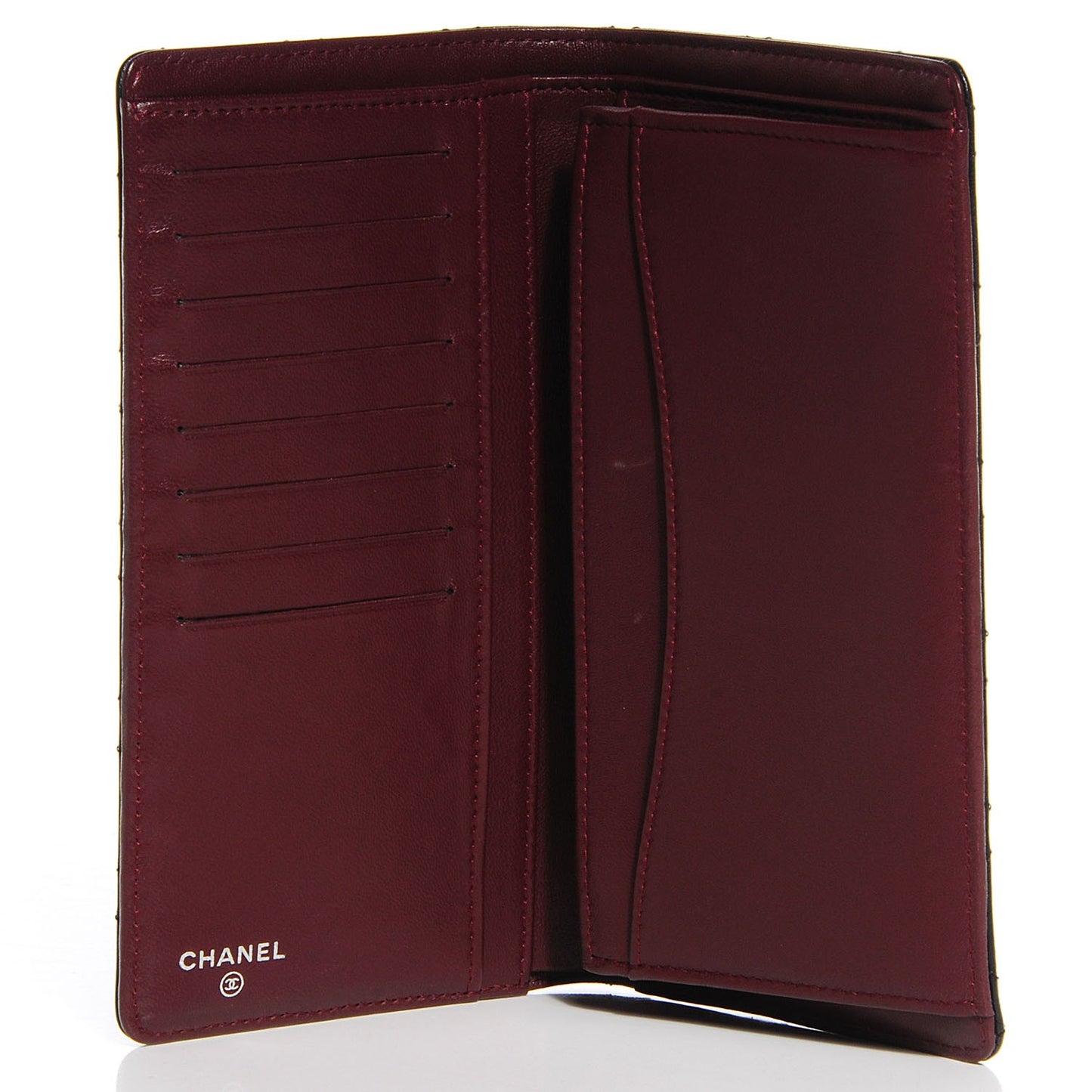 Lambskin Quilted Yen Wallet Black