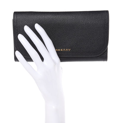 Burberry Grainy Calfskin Ashton Continental Flap Wallet Black 2 of 9