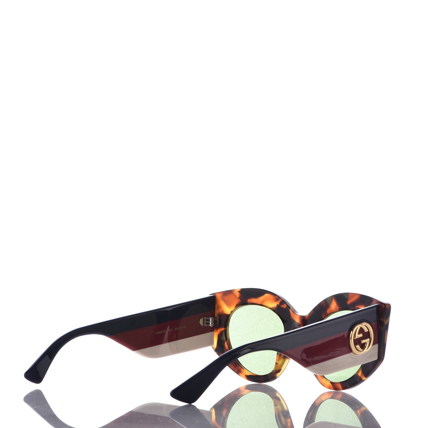 Gucci Acetate Oversized Rectangle Frame Web Sunglasses GG 0275/S Tortoise 4 of 7