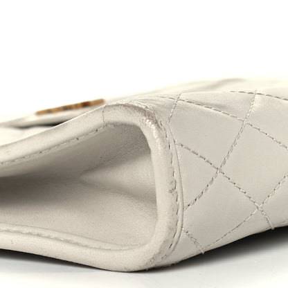 Saint Laurent Lambskin Quilted Monogram Baby Victoire Chain Clutch Blanc Vintage 8 of 11
