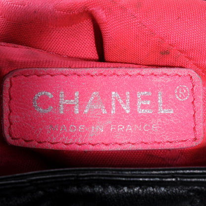 Chanel Calfskin Quilted Large Cambon Flap Black White 3 of 13