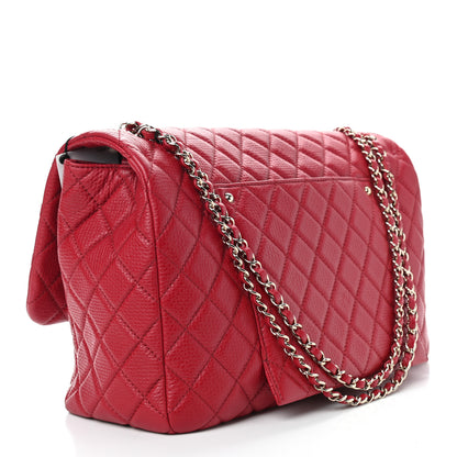 Chanel Calfskin Quilted Small XXL Travel Flap Bag Red 3 of 9