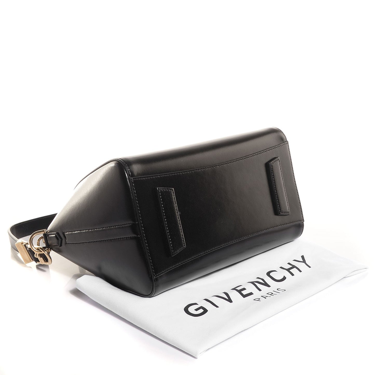 Shiny Lord Calfskin Small Antigona Black