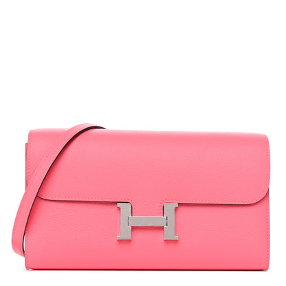 Hermes Evercolor Constance Wallet To Go Rose Azalee 1 of 11