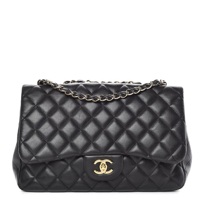 Chanel Lambskin Quilted Jumbo Single Flap Black 1 of 20