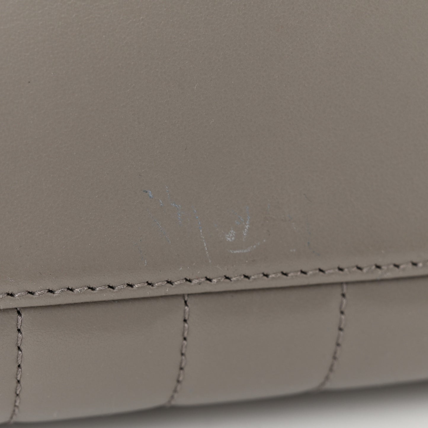 Calfskin Y Quilted Monogram Large Loulou Chain Satchel Light Grey