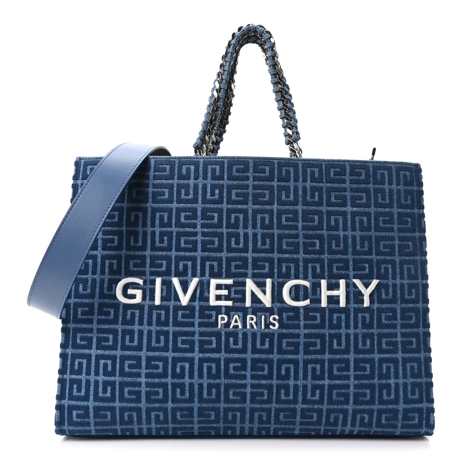 Givenchy Denim 4G Medium Chain Tote Blue 1 of 10