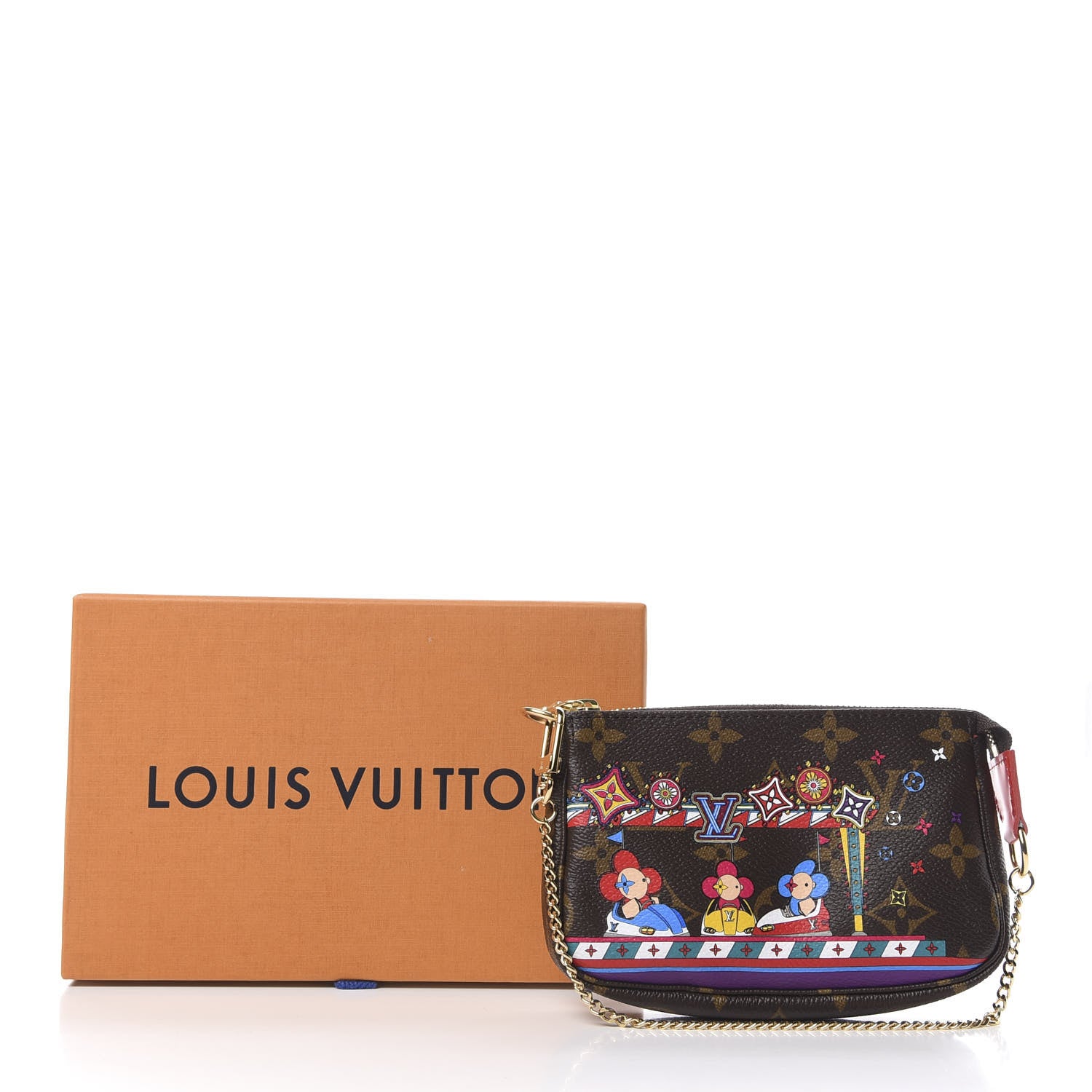 Louis Vuitton Monogram 2020 Christmas Animation Bumper Cars Mini Pochette Accessories Coquelicot 10 of 10