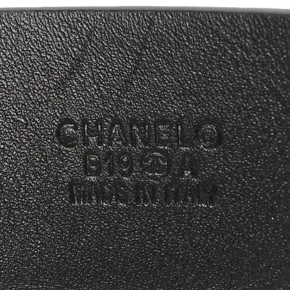Chanel Calfskin Crystal Metal Quilted Quilted CC Belt 80 32 Black 4 of 6