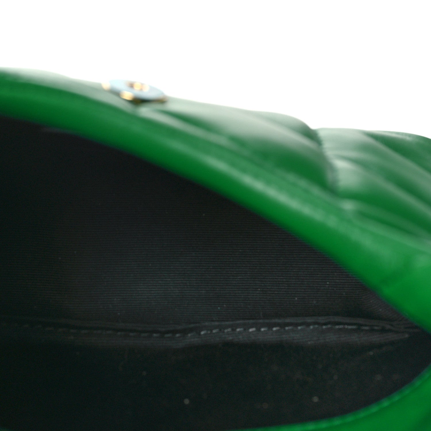 Saint Laurent Lambskin Monogram Loulou Puffer Pouch Clutch New Vert 6 of 10