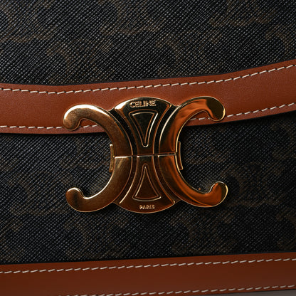 Celine Triomphe Canvas Calfskin Medium Triomphe Bag Tan 12 of 12