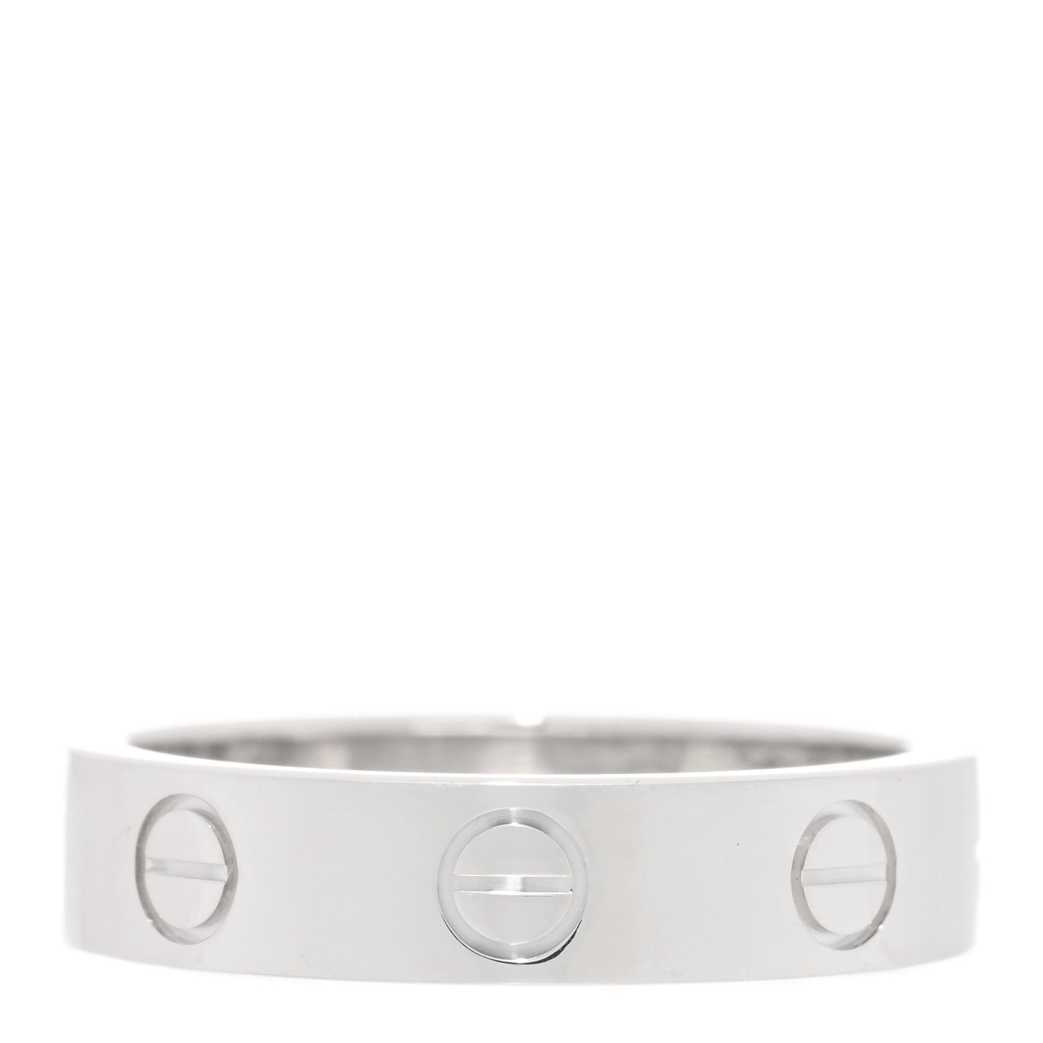 Cartier 18K White Gold Diamond 4mm LOVE Wedding Band Ring 48 4.5 3 of 4