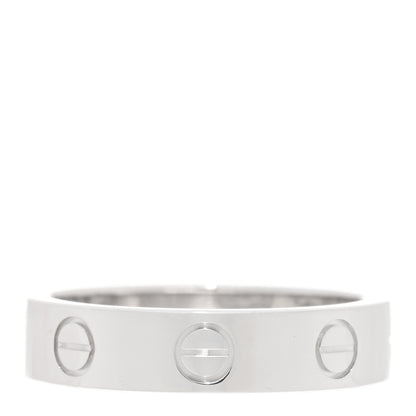 Cartier 18K White Gold Diamond 4mm LOVE Wedding Band Ring 48 4.5 3 of 4
