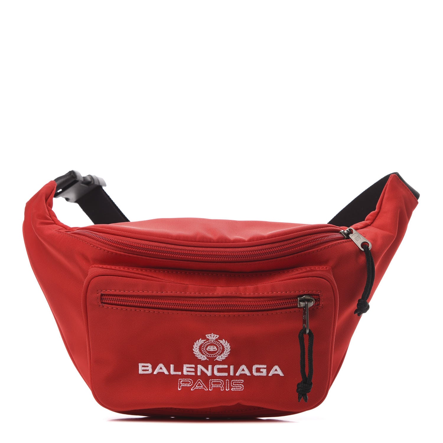 Balenciaga Nylon Crest Logo Embroidered Explorer Beltpack Bright Red 1 of 10