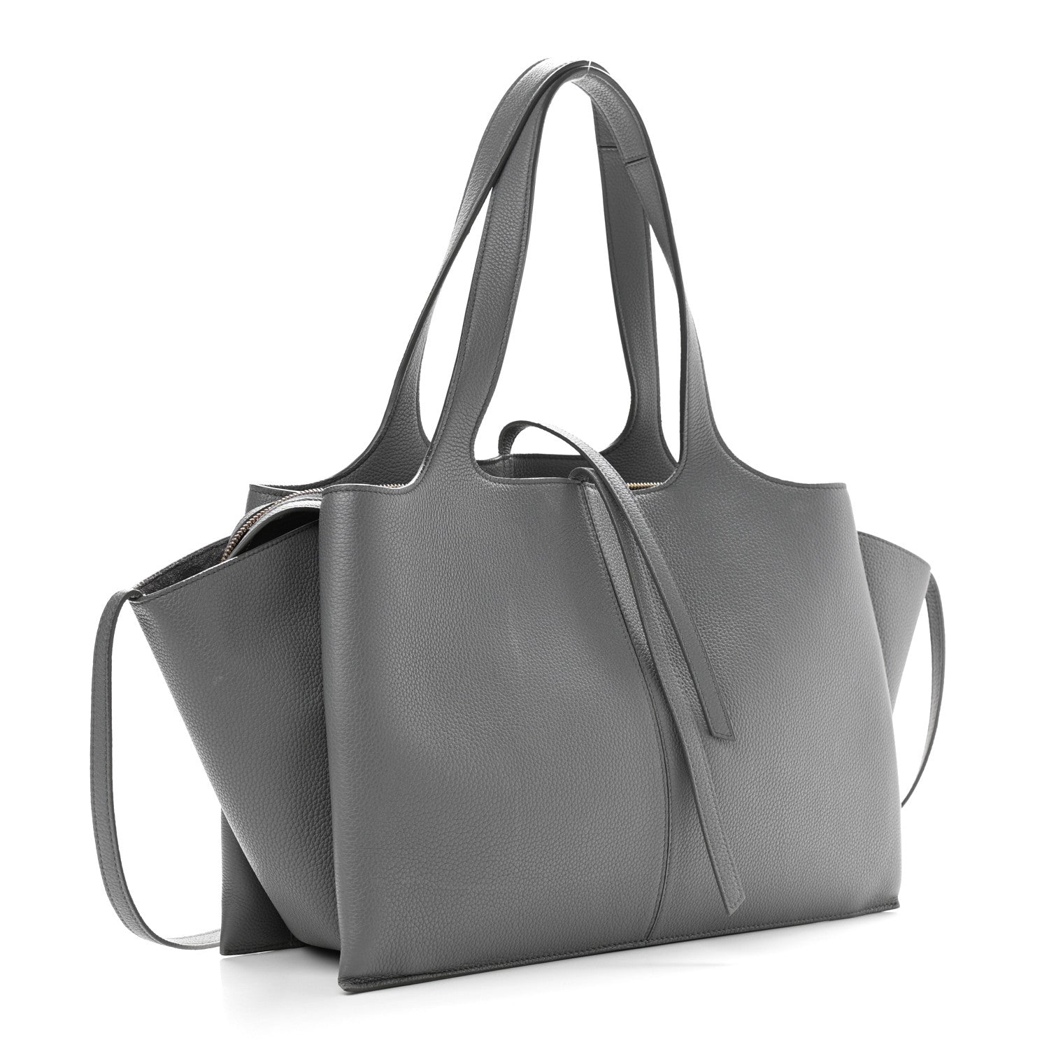 Celine Baby Grained Calfskin Medium Tri-Fold Bag Grey 3 of 13