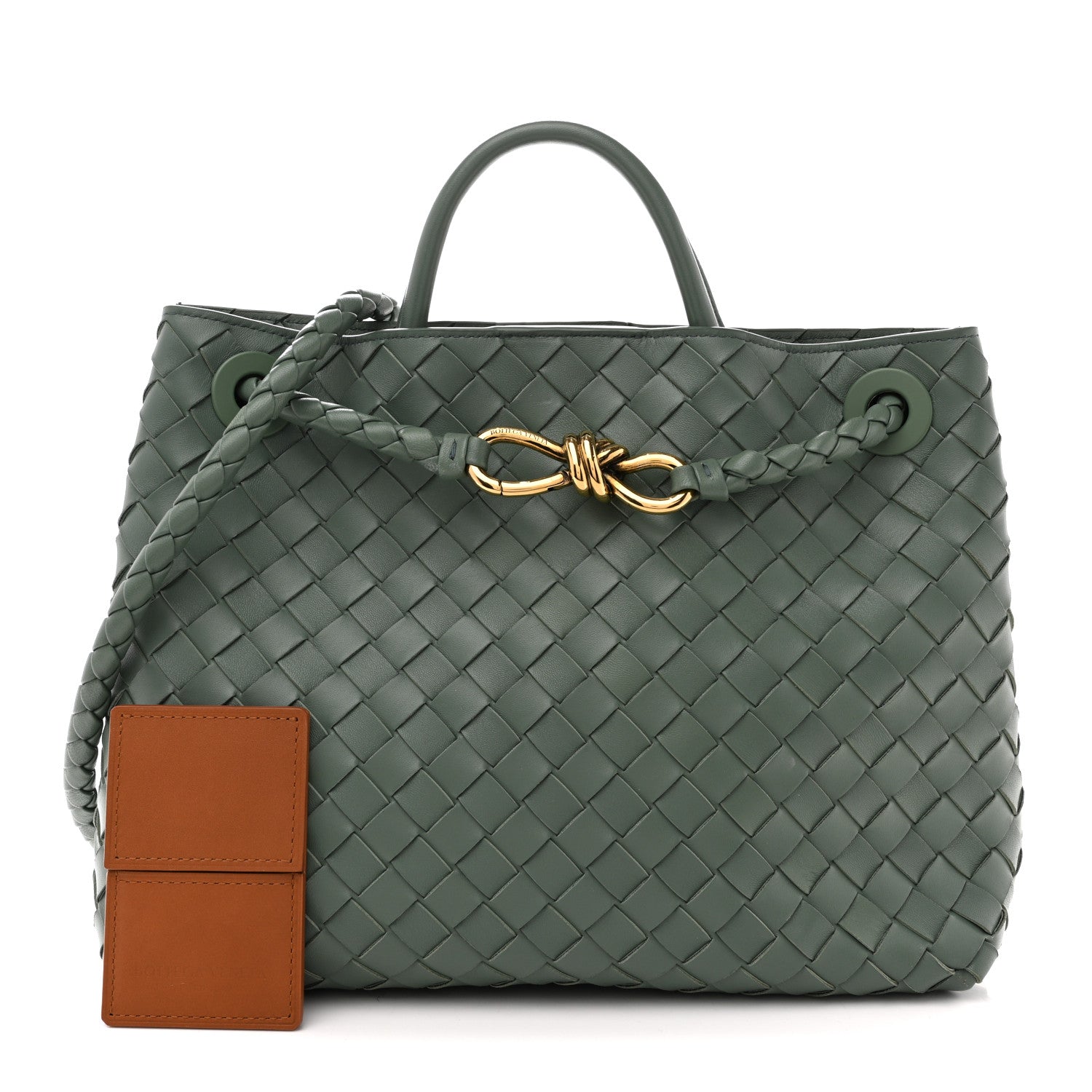 Bottega Veneta Nappa Intrecciato Medium Andiamo Shoulder Bag Aloe 3 of 15