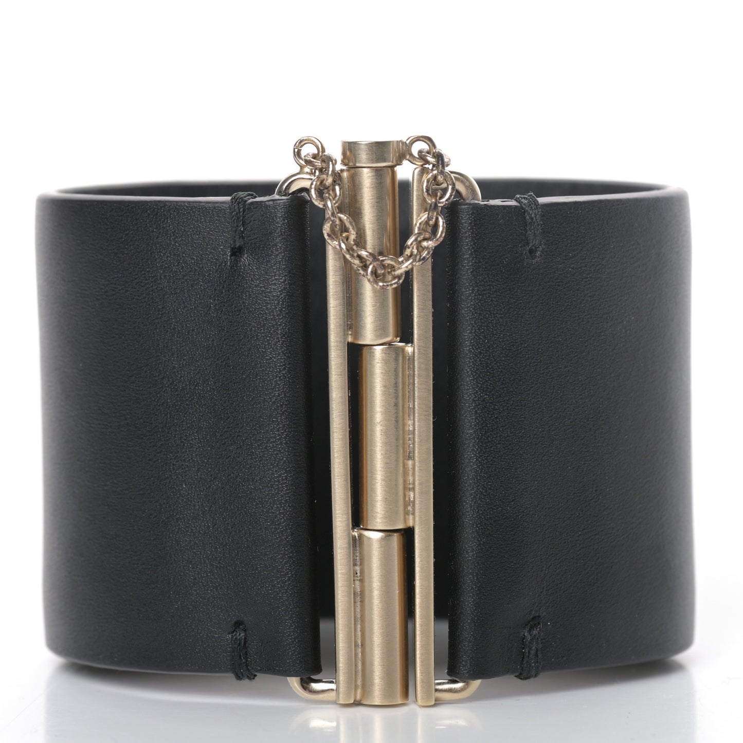 Calfskin CC Wide Cuff S Black Gold