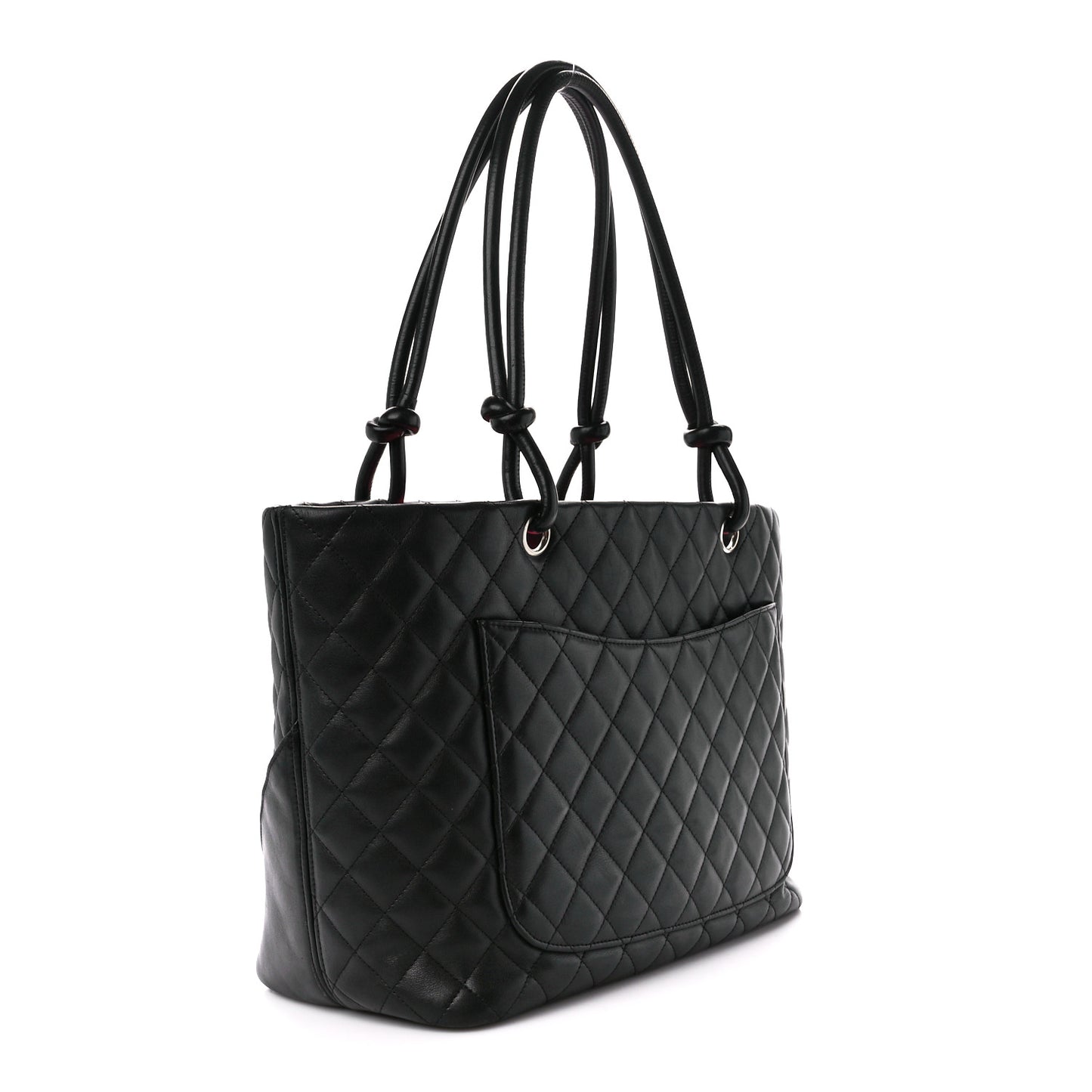 Calfskin Quilted Large Cambon Tote Black