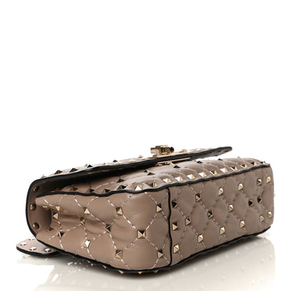 Valentino Garavani Nappa Small Rockstud Spike Shoulder Bag Poudre 4 of 11