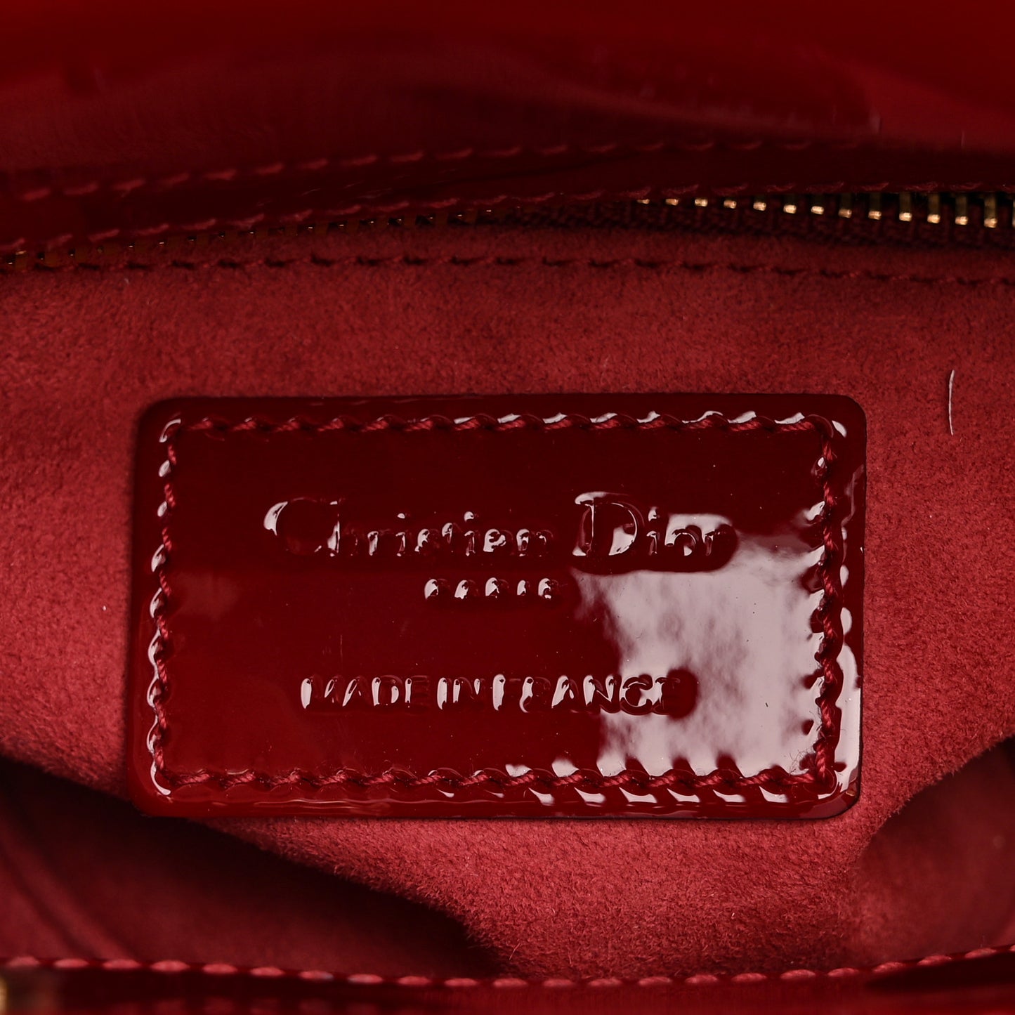 Patent Cannage Mini Lady Dior Red