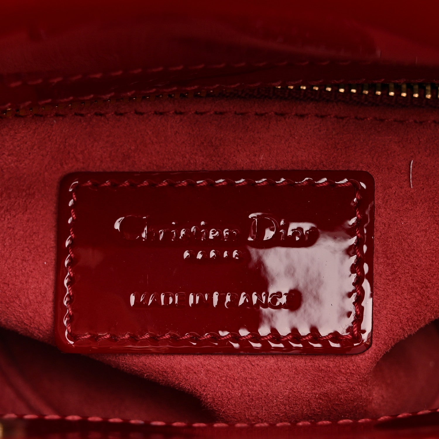 Christian Dior Patent Cannage Mini Lady Dior Red 6 of 10