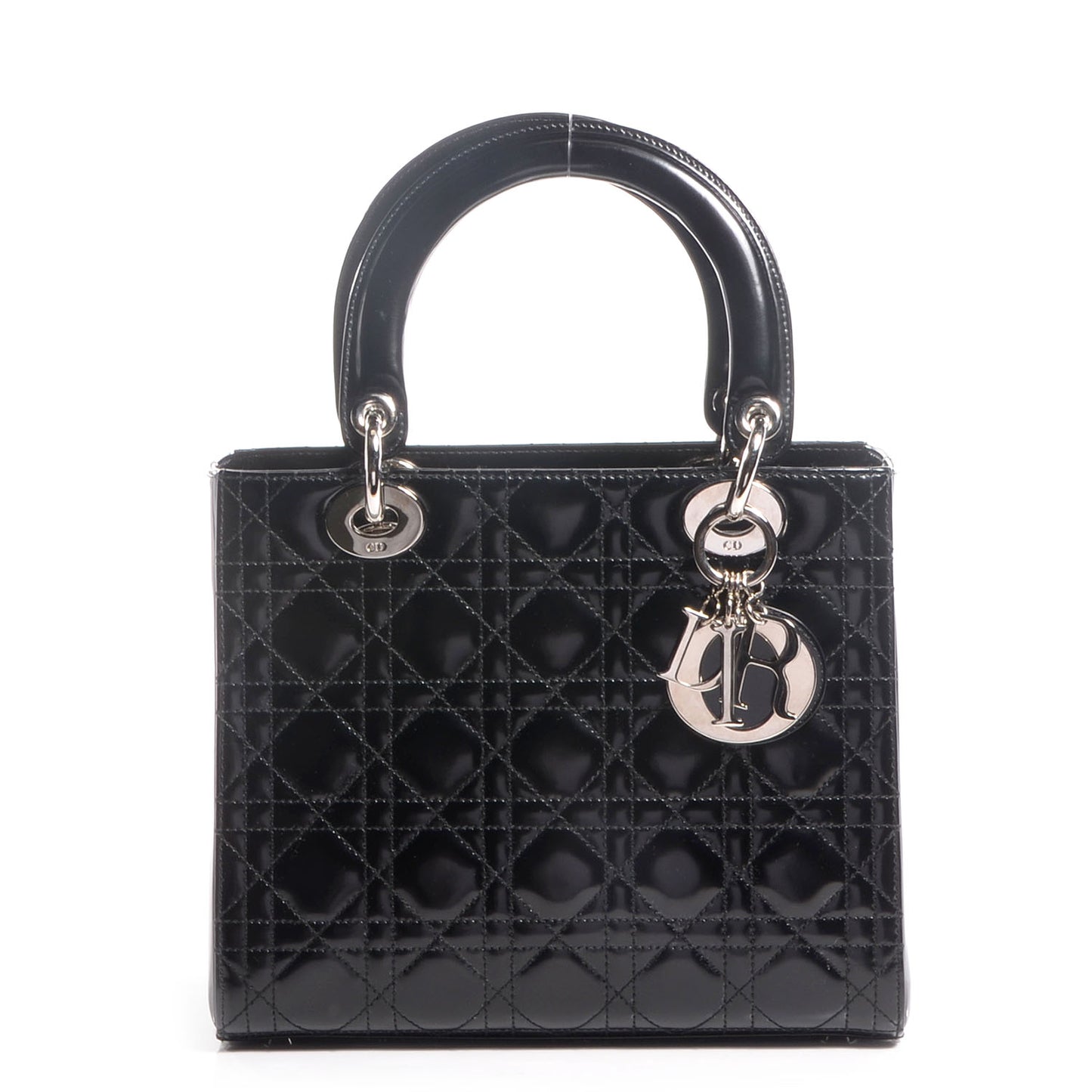 Patent Cannage Medium Lady Dior Black