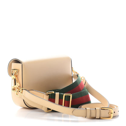 Gucci Azalea Calfskin Web Mini Horsebit 1955 Shoulder Bag Bubble Tea 2 of 8