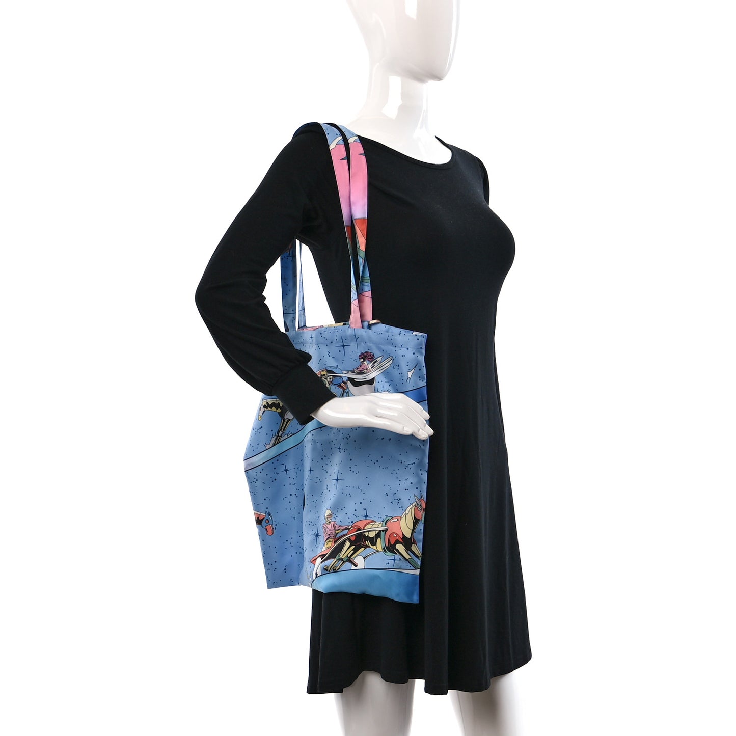 Silk Petit H Space Derby Shopping Bag Bleu Ciel Rose Vert Amande