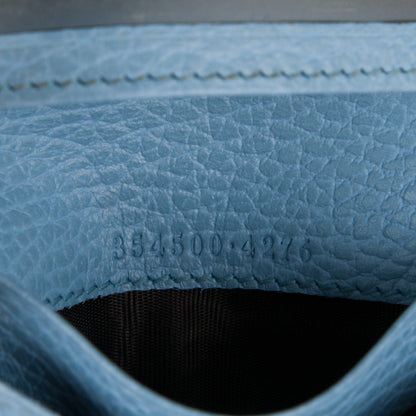 Gucci Dollar Calfskin Swing Train Pass Card Case Mineral Blue 6 of 6