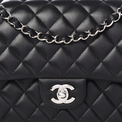 Chanel Lambskin Quilted Medium Double Flap Black 9 of 10