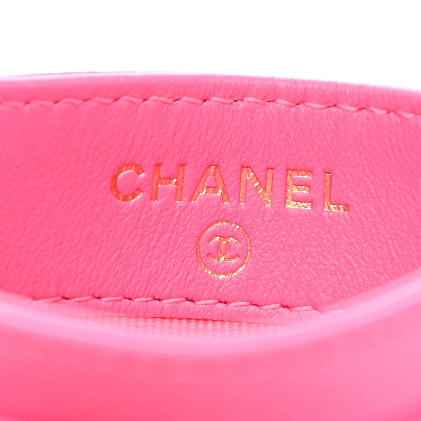 Lambskin Quilted Chanel 19 Card Holder Dark Pink