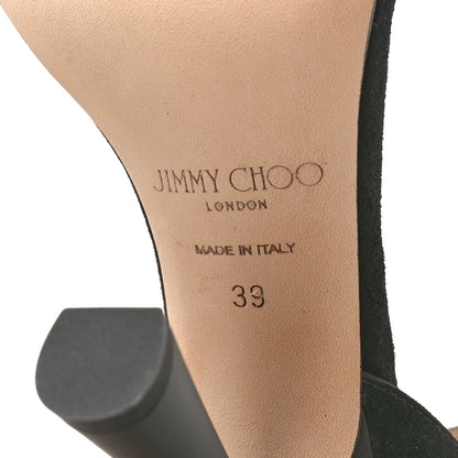Jimmy Choo Suede Crystal Sereno 100 Sandals 39 Black 8 of 10